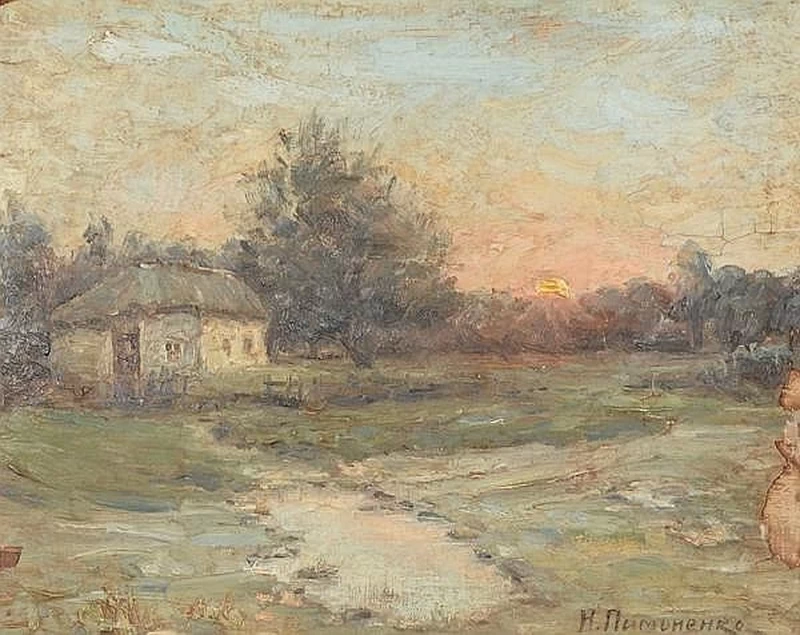 Fattoria in un paesaggio estivo
